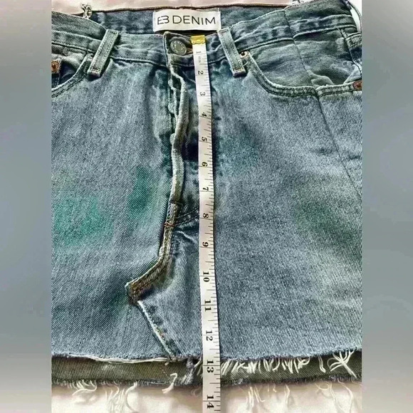 EB Denim Mini Skirt Light Wash Reclaimed Levi's Women's XS - Picture 6 of 13